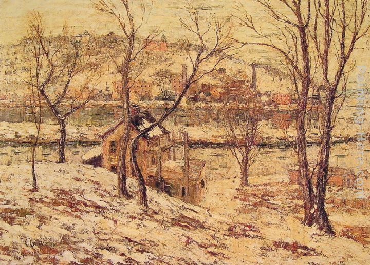Winter on the Harlem River painting - Ernest Lawson Winter on the Harlem River art painting